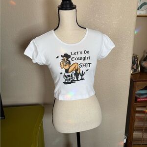 Rebel Soul Cowgirl Graphic Crop Top